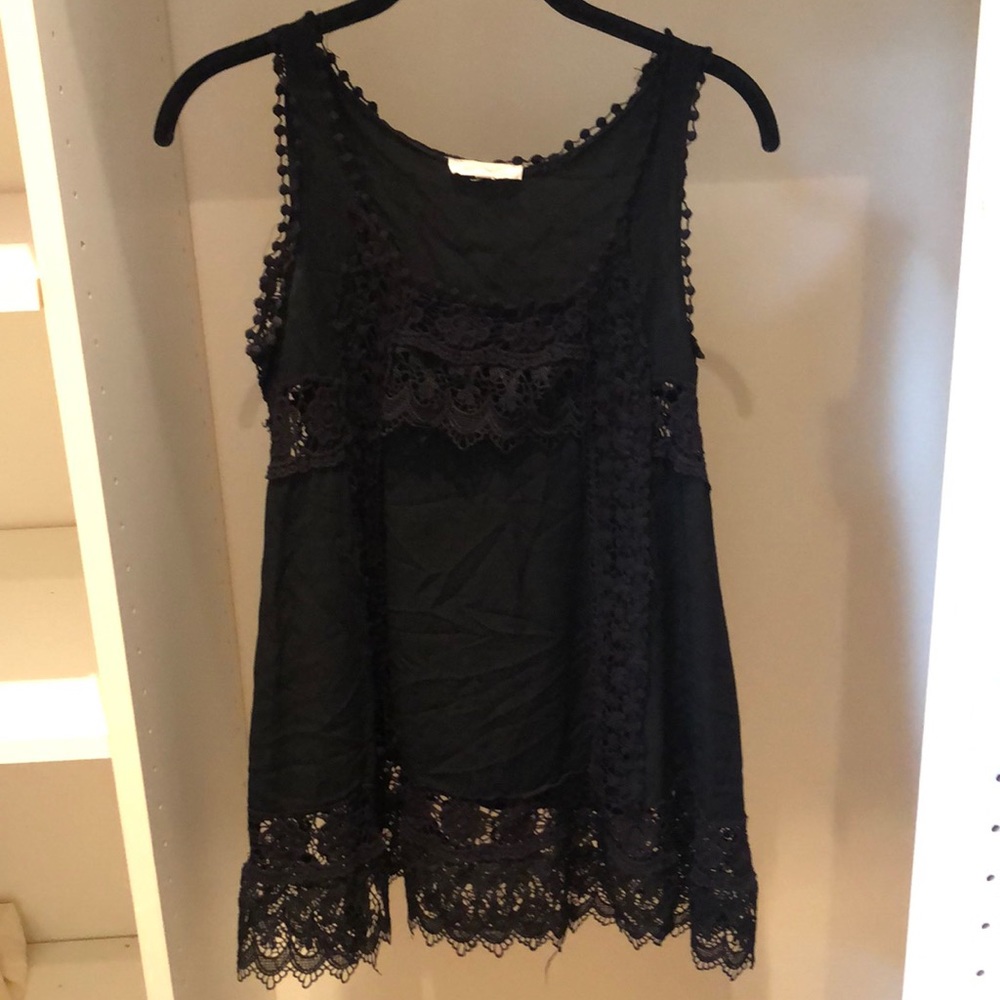 Black lace detail tunic